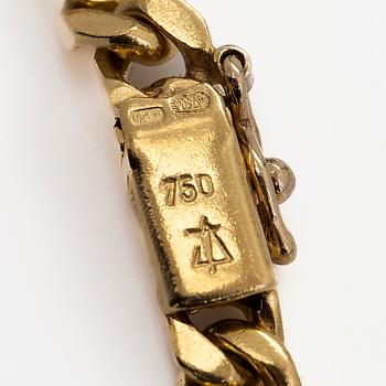 An 18K gold necklace, Swiss hallmarks.