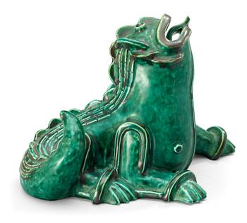 870. A Wilhelm Kåge stoneware figure of a dragon, Gustavsberg 1940's.
