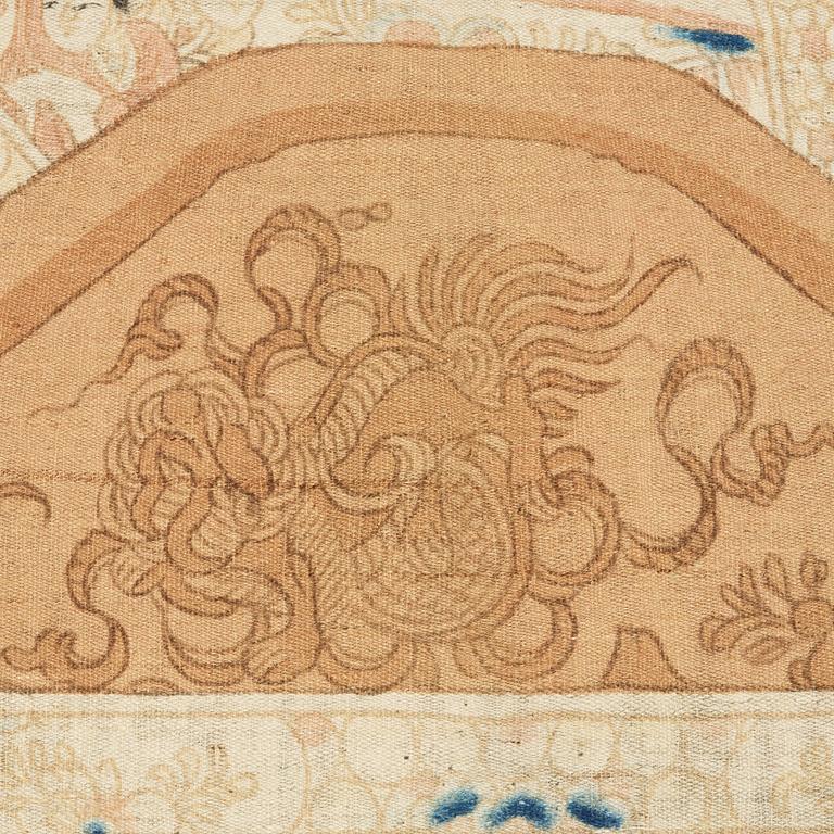 BEMÅLAD VÄVNAD, semiantik Kina, 202 x 150,5 cm.