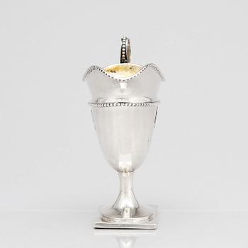 A Swedish 18th century parcel-gilt silver cream-jug, mark of Stephan Westerstråhle, Stockholm 1793.