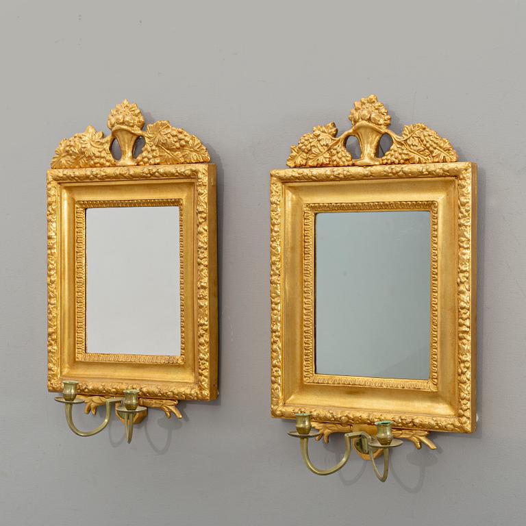 SPEGELLAMPETTER, ett par, empire, 1800-talets första del.