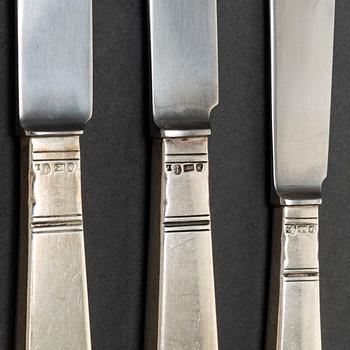 JACOB ÄNGMAN, 78 psc silver cutlery 'Rosenholm', GAB Stockholm.