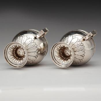 A pair of Swedish 18th century silver sugar-bowls, marks of Jacob Lampa 1783.