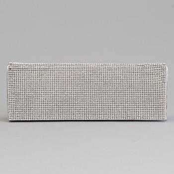 A silver- and glasstone clutch by Rene Caovilla.