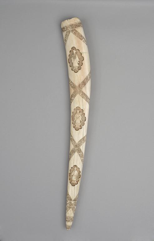 SKULPTUR, elfenben. Qing dynastin, 1800-tal.