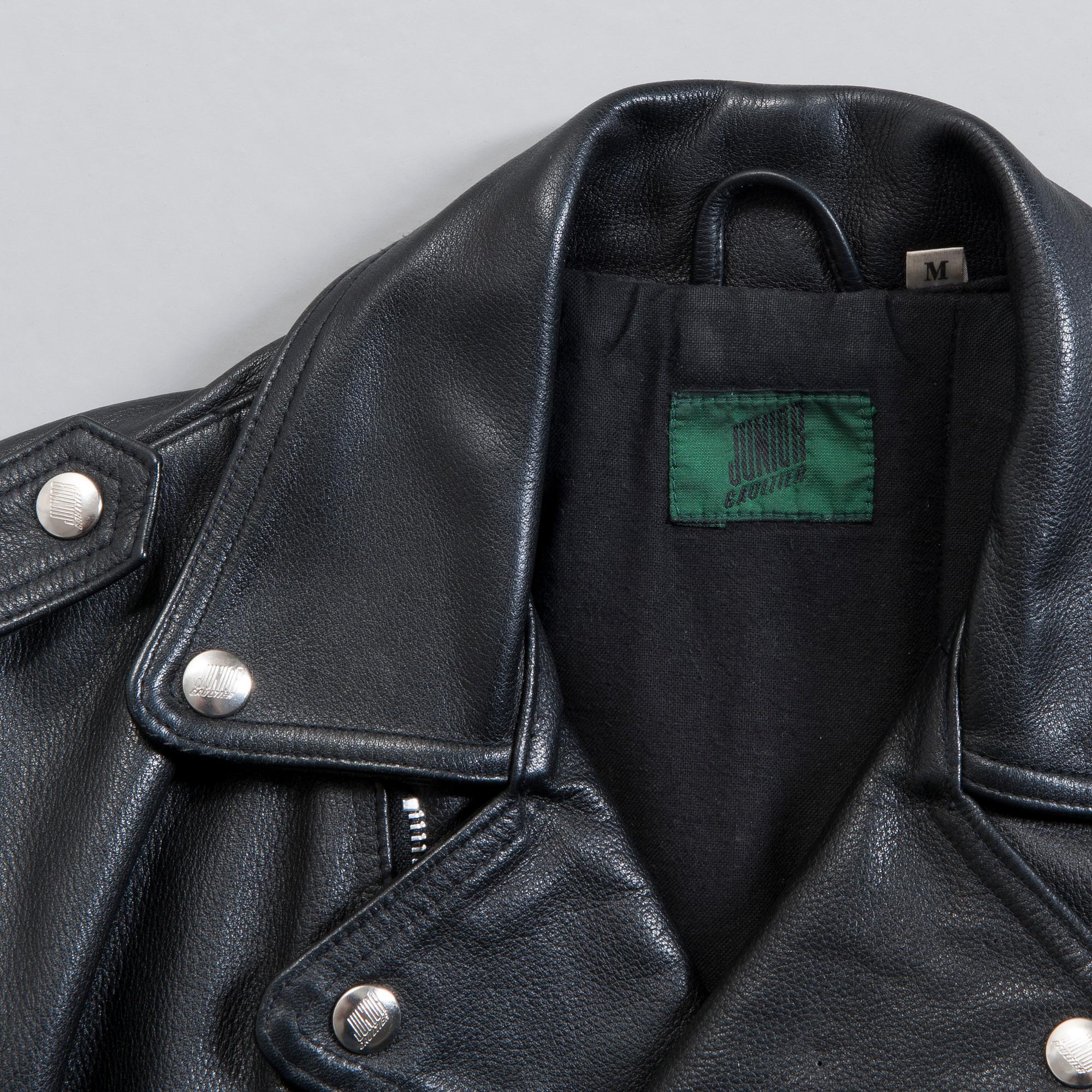 SKINNJACKA, "Bikermodell", Jean Paul Gaultier, 1980-tal, Storlek M.