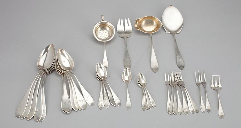 BESTICK, 35 delar, silver, Finland 1905 - 1954. Vikt ca 766 g.