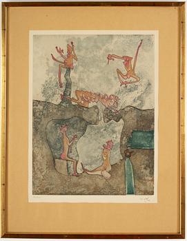 ROBERTO MATTA, etchings in colour, 3, signed 75/100.