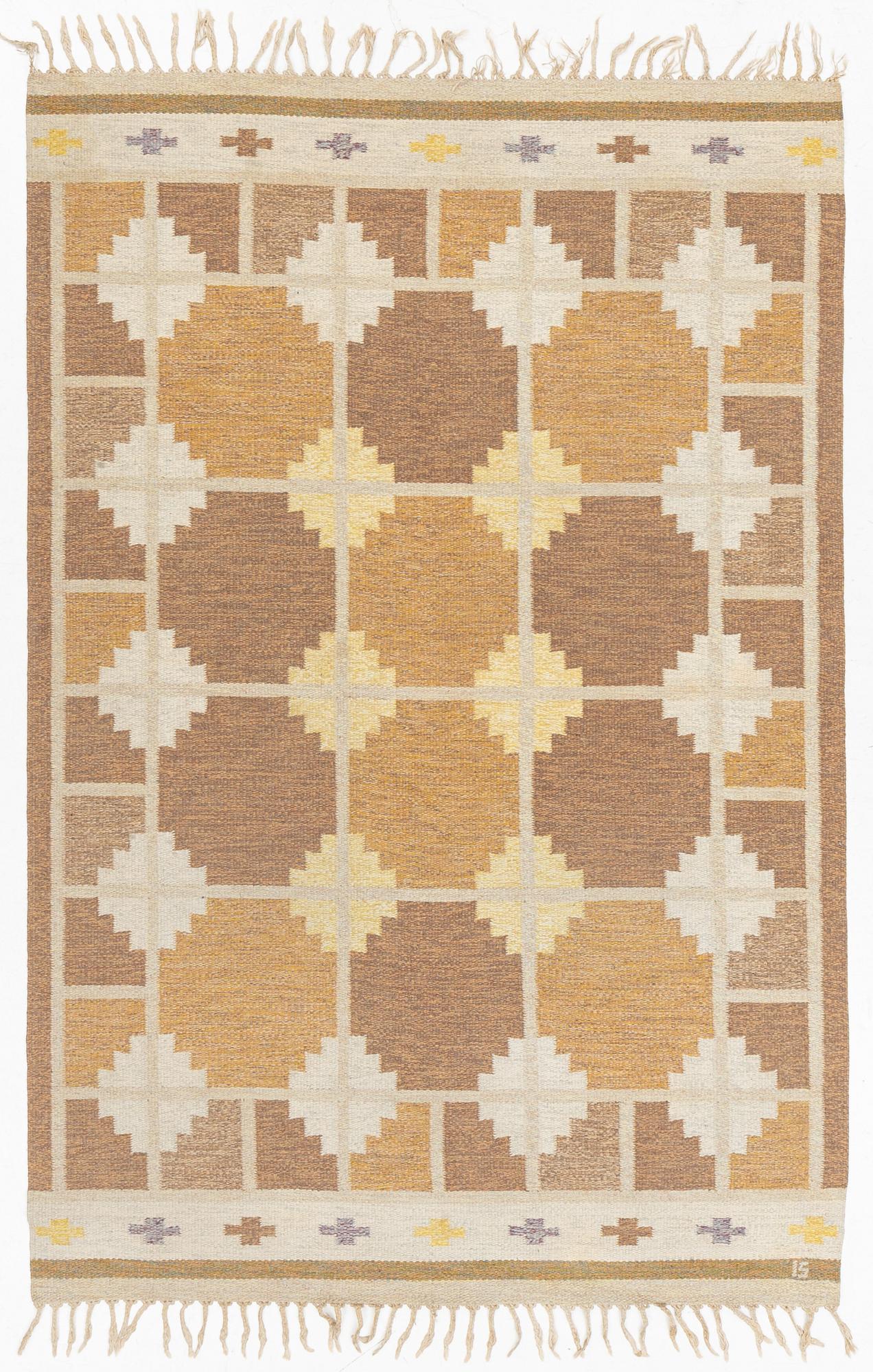 Ingegerd Silow, matta, röllakan, signerad IS, ca. 236 x 158 cm.