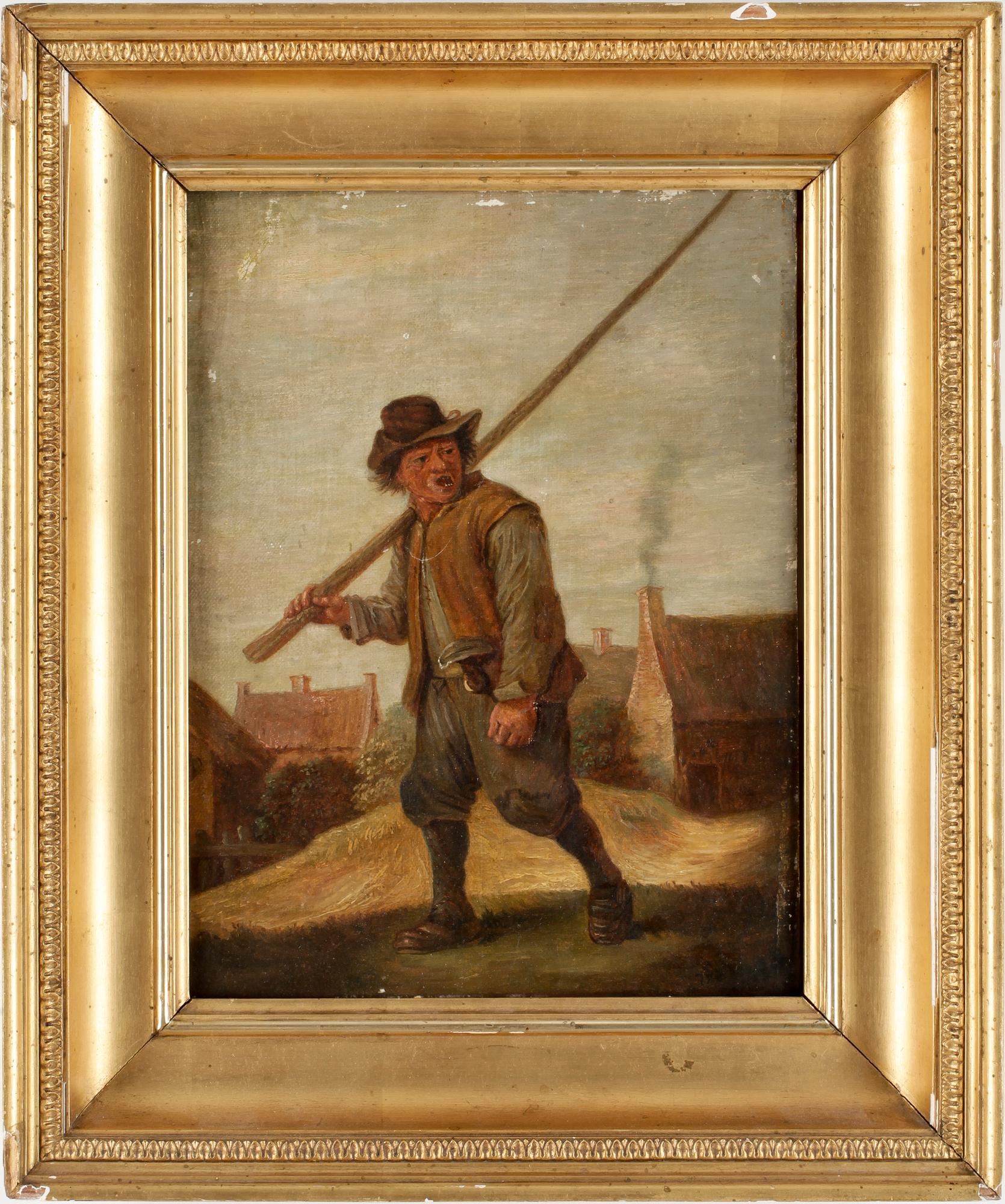 DAVID TENIERS D.Y, hans art, olja på duk uppklistrad på pannå. Bär sign.