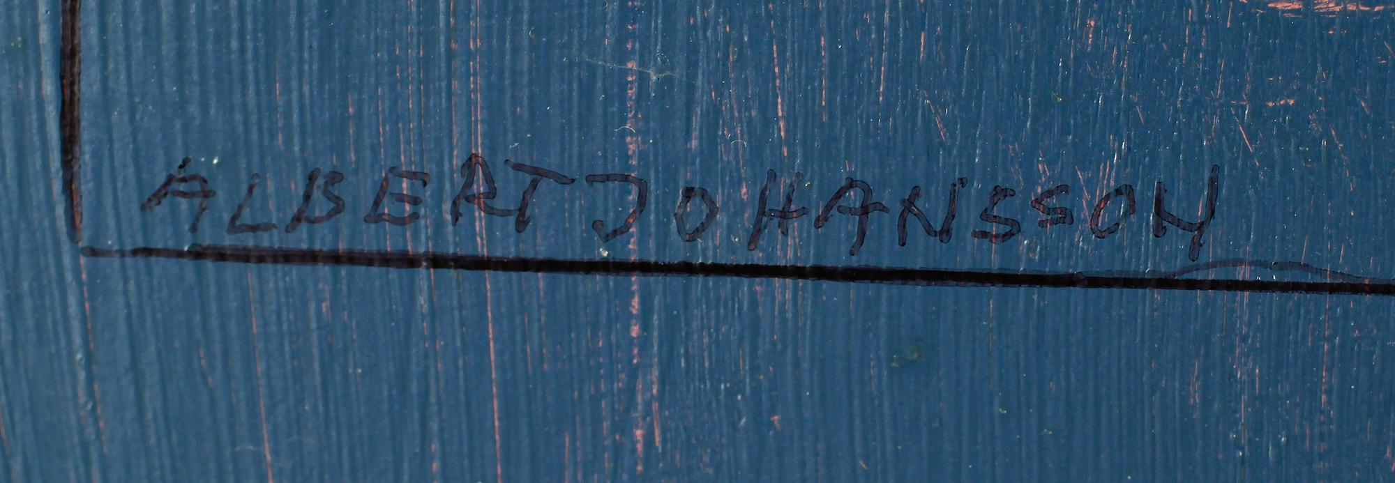 ALBERT JOHANSSON, olja på pannå, signerad, 1987/88.