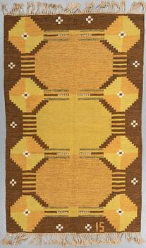 Ingegerd Silow, a carpet, flat weave, ca 214,5 x 135 cm, signed IS.