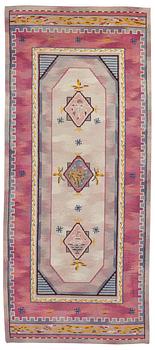 CARPET. Knotted pile. 341 x 145 cm. Signed MG 1928 (Märtha Gahn).