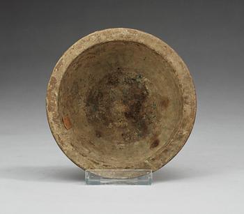 A green glazed bowl, Han dynasty (206 BC – 220 AD).