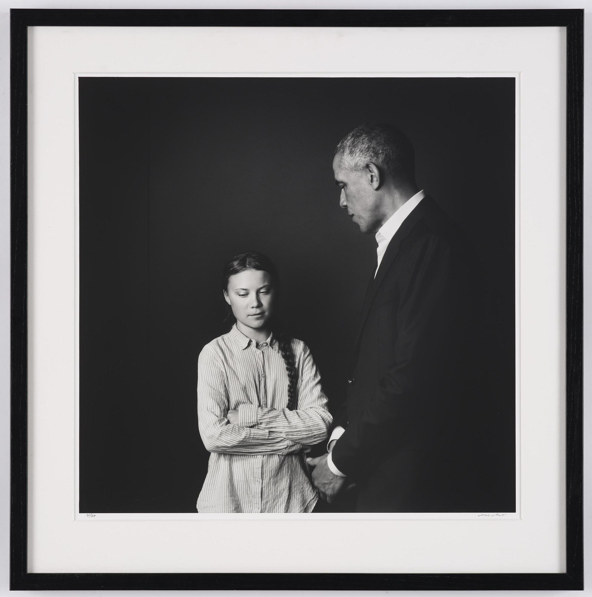 Max Modén, "Greta Thunberg and Barack Obama at the Grand Hotel", 2019.