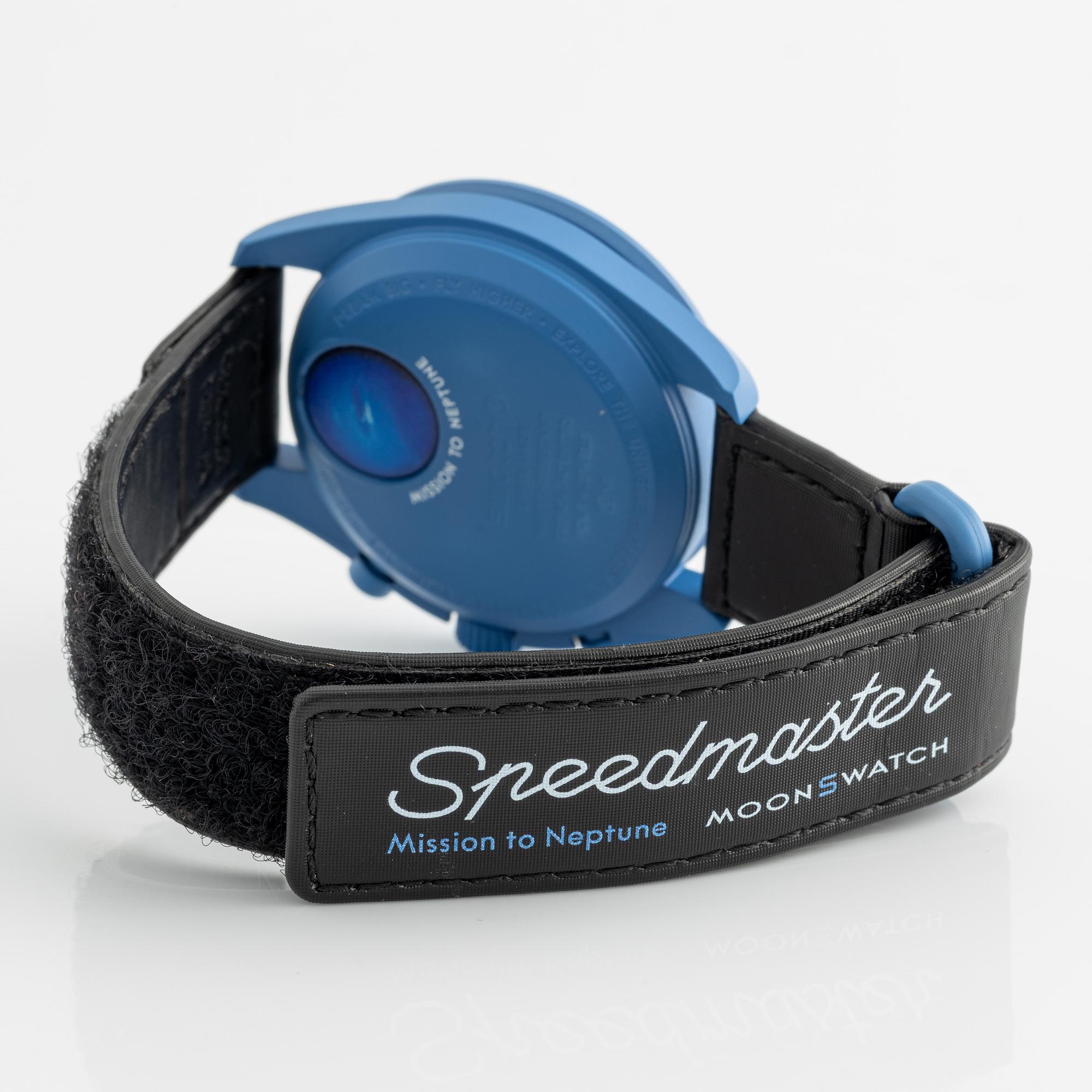 Swatch/Omega, MoonSwatch, Mission to Neptune, kronograf, armbandsur, 42 mm.