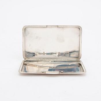 A possibly Indian 20th century silver cigarette case, weight 226 grams.