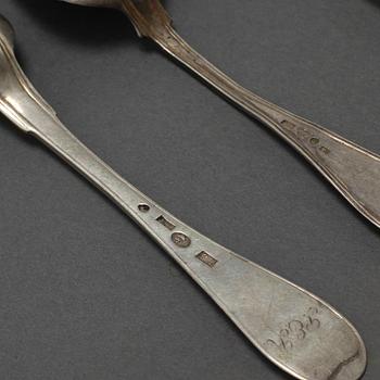 28 pcs of silverware, 19th century.
