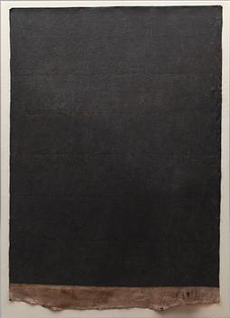 JÜRGEN PAATZ, asfalt och grafit på duk, uppsatt på duk, a tergo sign och dat 1976.