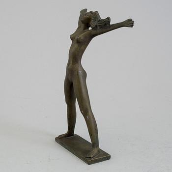 STIG BLOMBERG, bronze sculpture "Fritidsflickan", signed.