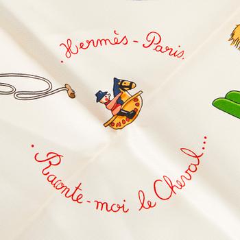 Hermès, a 'Raconte-moi le Cheval' silk scarf.