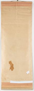 A Chinese scroll painting, unknown artist, late Qing dynasty.