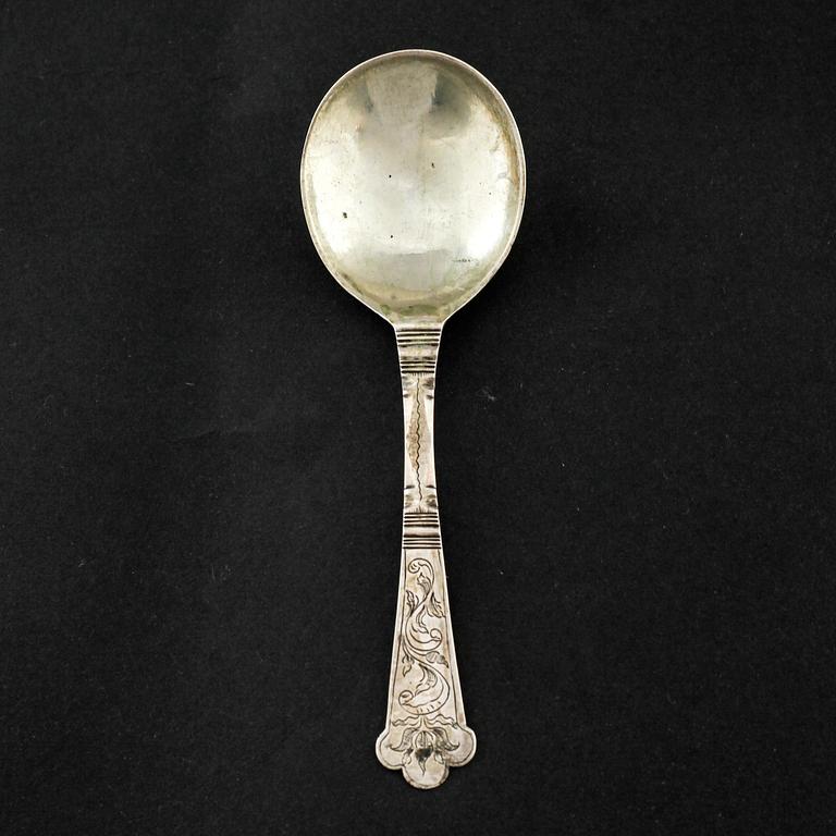 A Norwegian silver spoon, unmarked, probably 18th century.