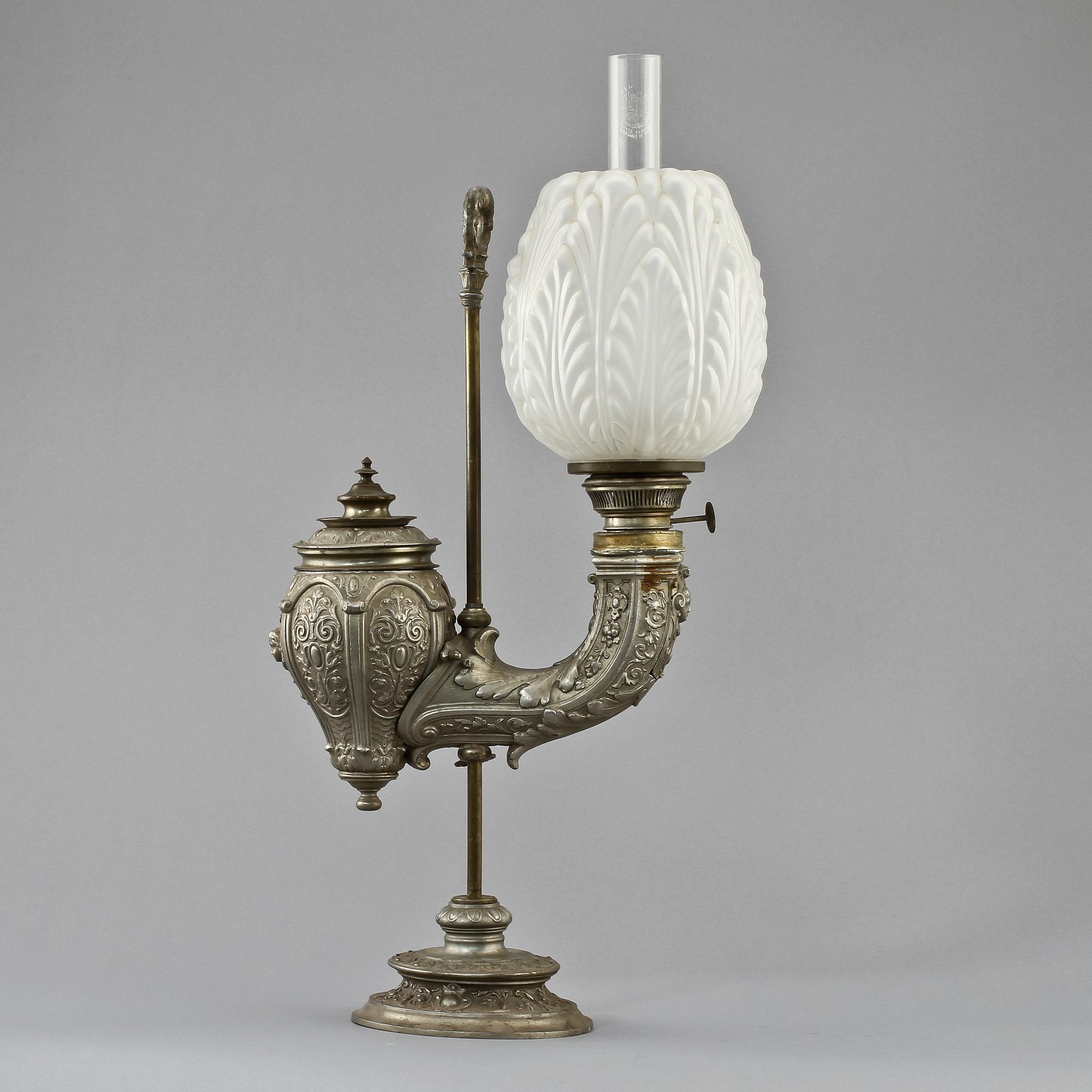 FOTOGENLAMPA, vitmetall, 1800/1900-tal.