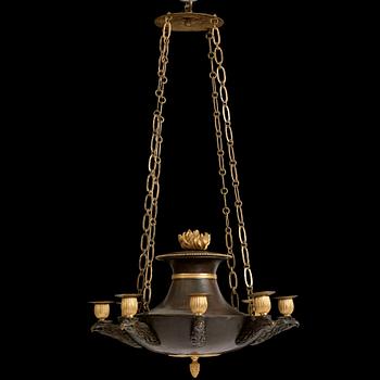 A Swedish Empire 19th century eight-light hanging-lamp.