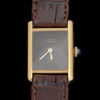 ARMBANDSUR, förgyllt silver,  must de Cartier.