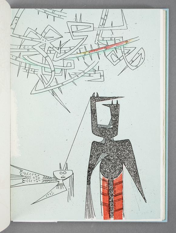 WIFREDO LAM, Le rempart de brindilles, av René Char, signerad, numrerad 86/100, Louis Broder, Paris 1953.