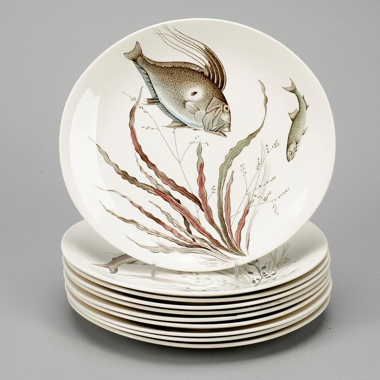 FISKTALLRIKAR, 12 delar, "Fish" Johnson Bros. England, 1900-talets andra hälft.