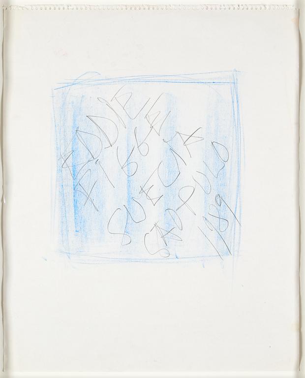 Eddie Figge, mixed media on paper, signed and dated 1989.