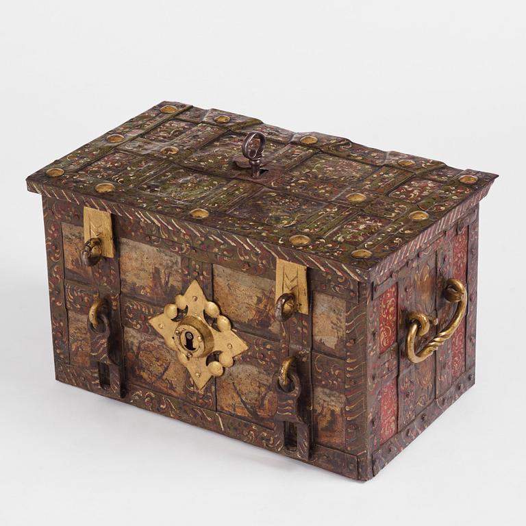 A Baroque German presumably Nuremberg iron 'Armada' chest, later part of the 17th century.