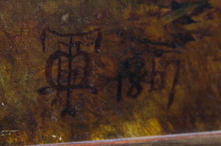 OKÄND KONSTNÄR, olja på duk, England, monogramsign o dat 1867.