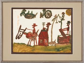 NILS "BJÖRNJÄGARN" RUNDGREN, 2 st, blandteknik, signerade och daterade 1969.