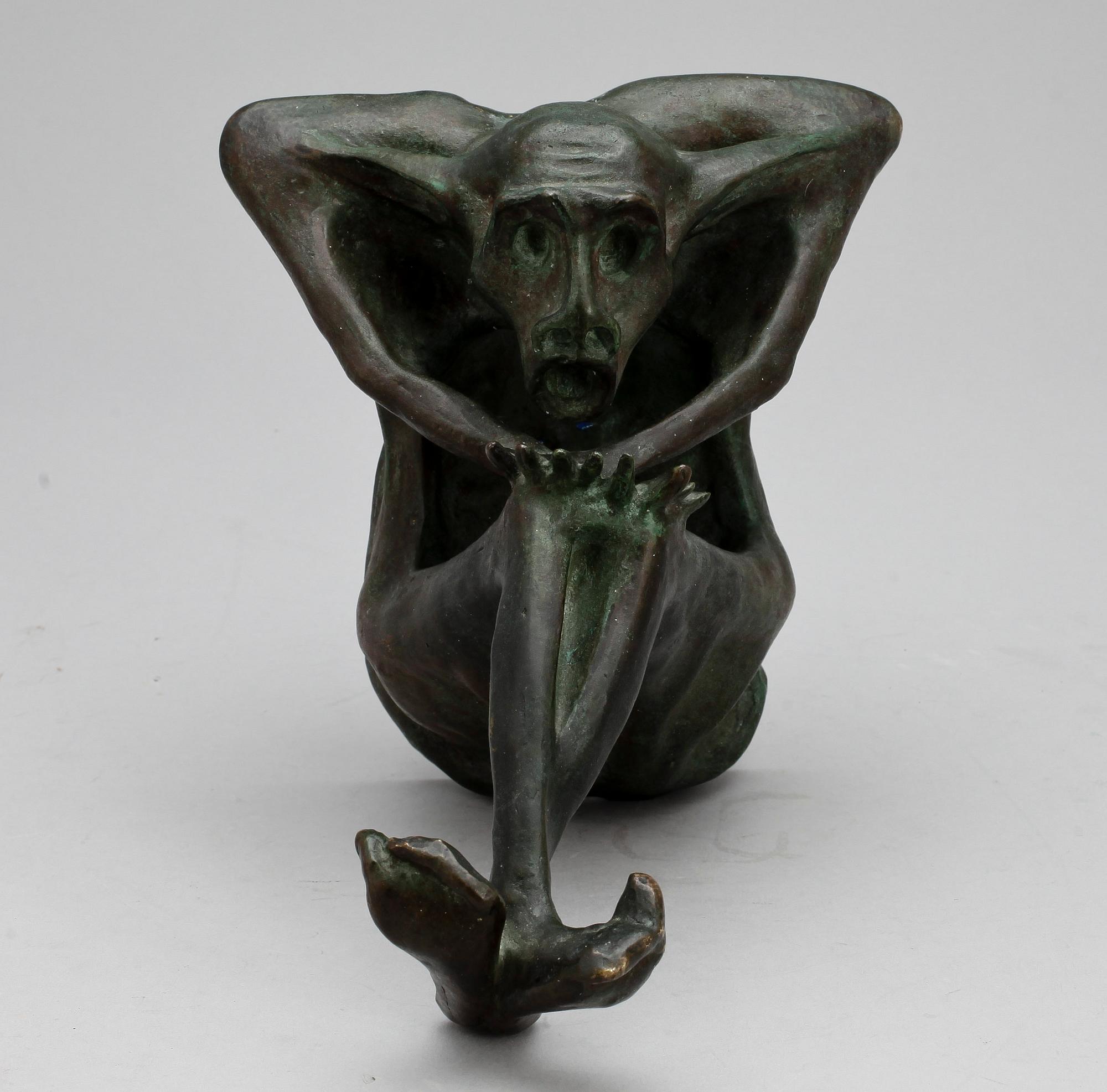 DAVID EDSTRÖM, skulptur, brons, sign D.E.