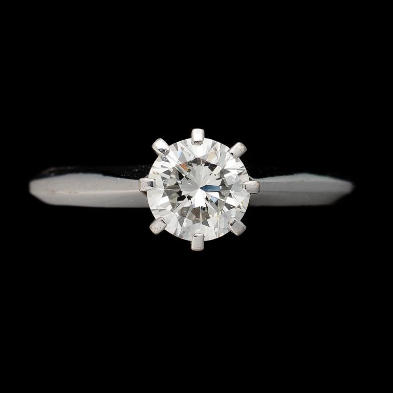 RING, briljantslipad diamant, 18K vitguld. Westerback, Helsingfors 1973.