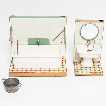 Märklin, bathroom interiors 2 pcs. early 20th century.