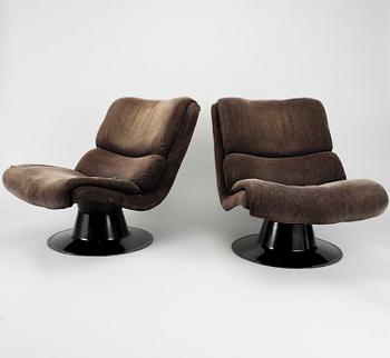 FÅTÖLJER, ett par, "Saturnus" Yrjö Kukkapuro, 1970-talets början.