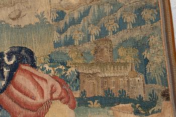 A tapestry fragment, tapestry weave, ca 183  x 113 cm, Flanders end of the 17th century.