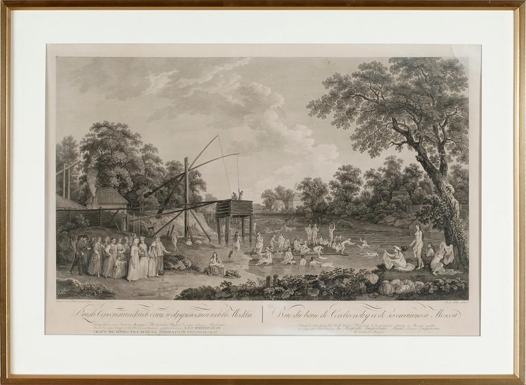 GRAVYR, efter Gérard de La Barthe, graverad av Mathias Gottfried Eichler, 1799.