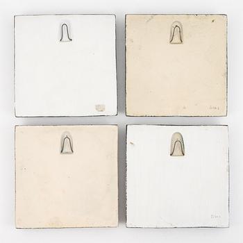 Lisa Larson, väggreliefer, 4 st, Gustavsberg.