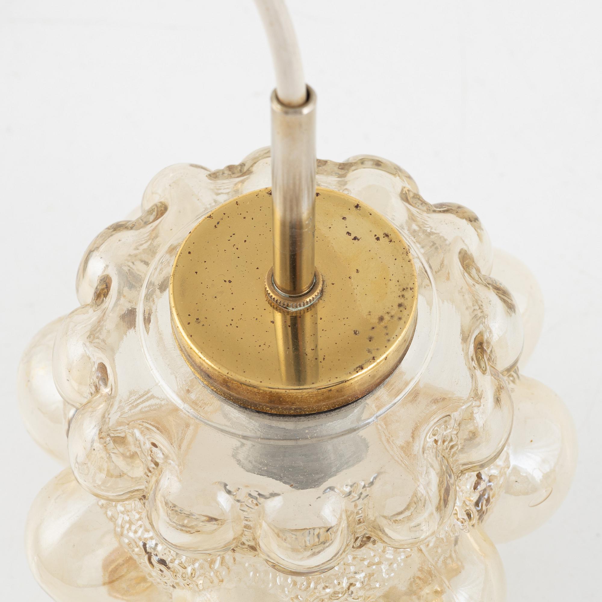 Taklampor, ett par, Glashütte Limburg, Tyskland, 1900-talets andra hälft.