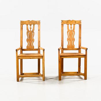 A pair of 19th century armchairs.