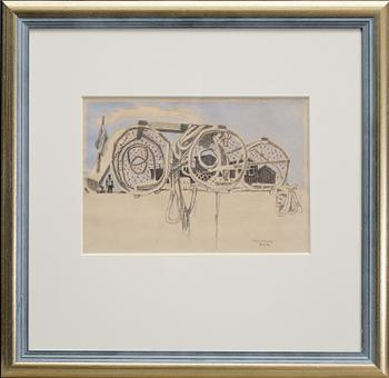 Axel Olson · AXEL OLSON, pastell, signerad och daterad 19.6.52.
