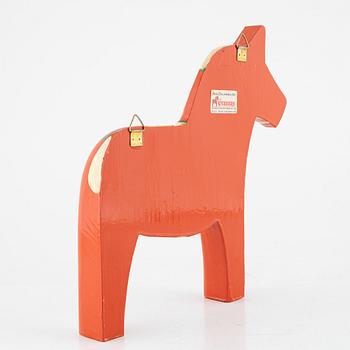 Dala horses, 4 pcs, and one wall-mounted, second half of the 20th century.