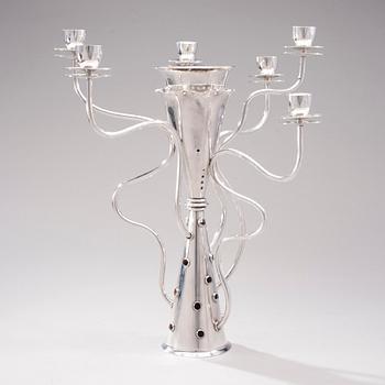 KANDELABER, nysilver, design Borek Sipek, Driade, Italien. Modellen formgiven 1988, i produktion från 1989.