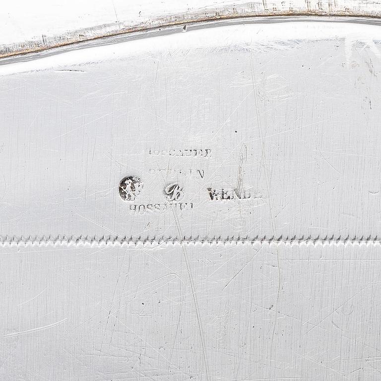 A German silver tray, mark of Johann Georg Hossauer, Berlin (active 1821-1841).