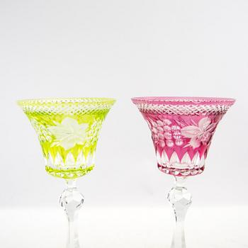 Vinglas 20 st Fakiris Böhmen 1900-talets mitt slipat glas.